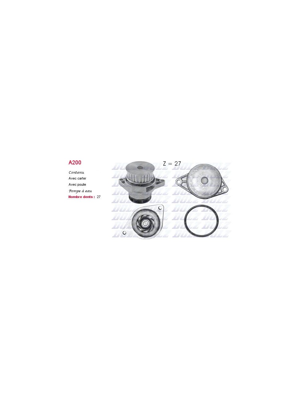 POMPE A EAU AUDI A2 1.6 FSI