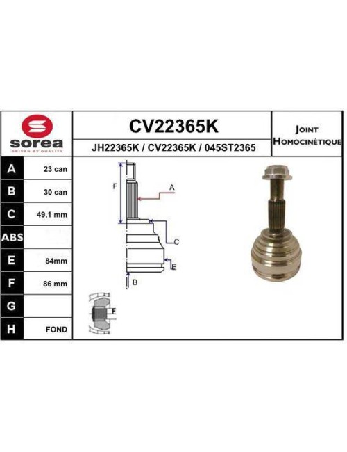 KIT CV JOINT AVEC KR054 / MEGANE II