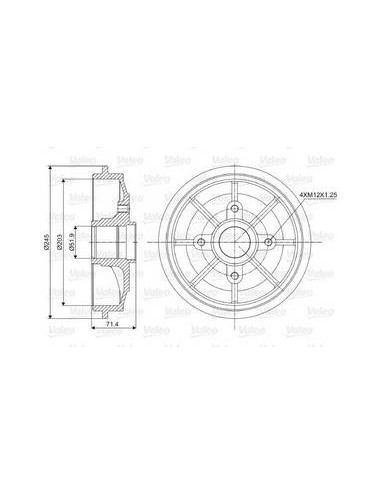 TAMBOUR FR CITR C2-C3-DS3 / PEUG 206-208